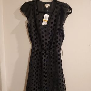 Maison Jules Black Polka Dot Dress